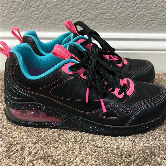 Skechers Black and Pink Athletic Shoes - Picture 9 of 12